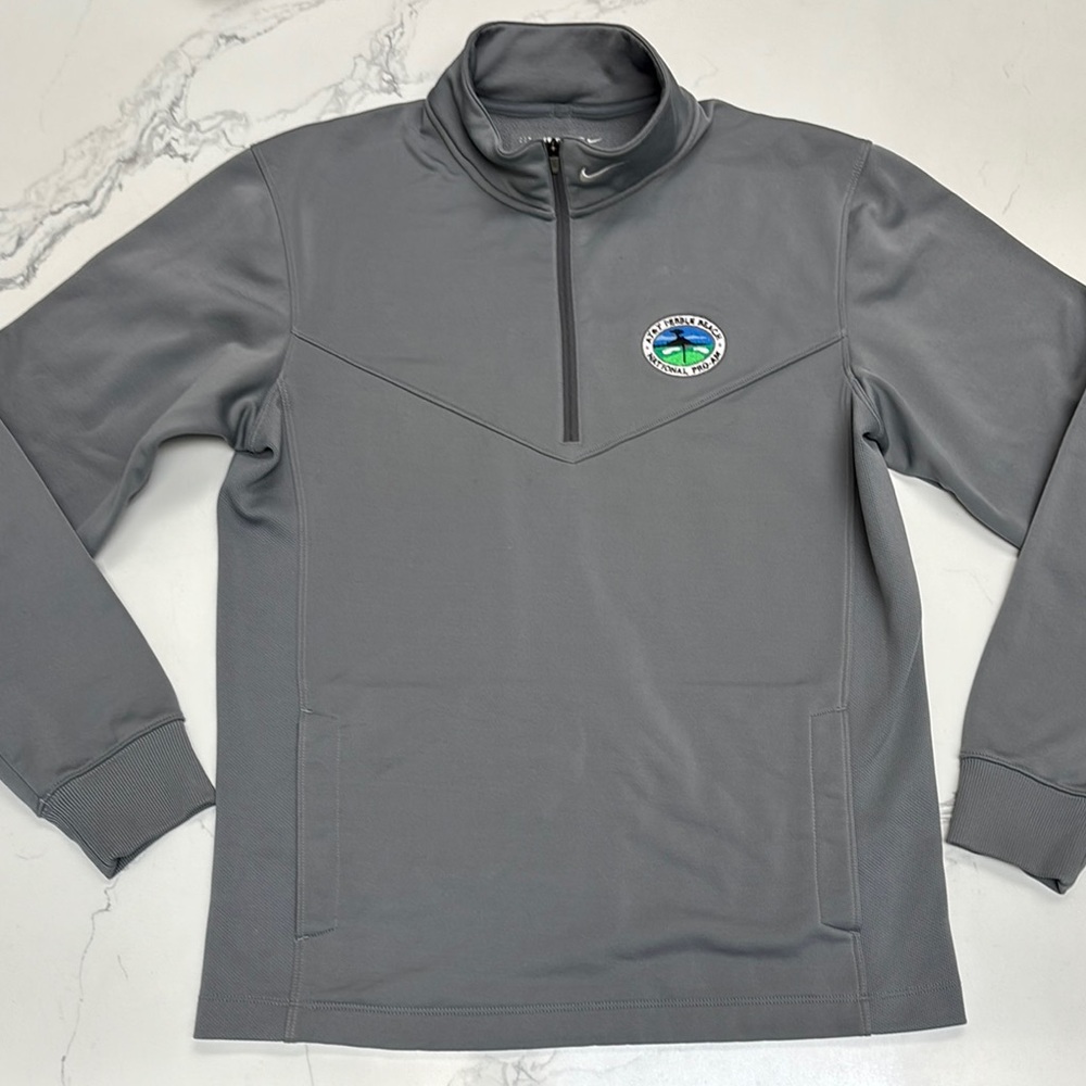 Nike Gray Lightweight Quarter-Zip Jacket Men’s size small pebble beach Nike Golf